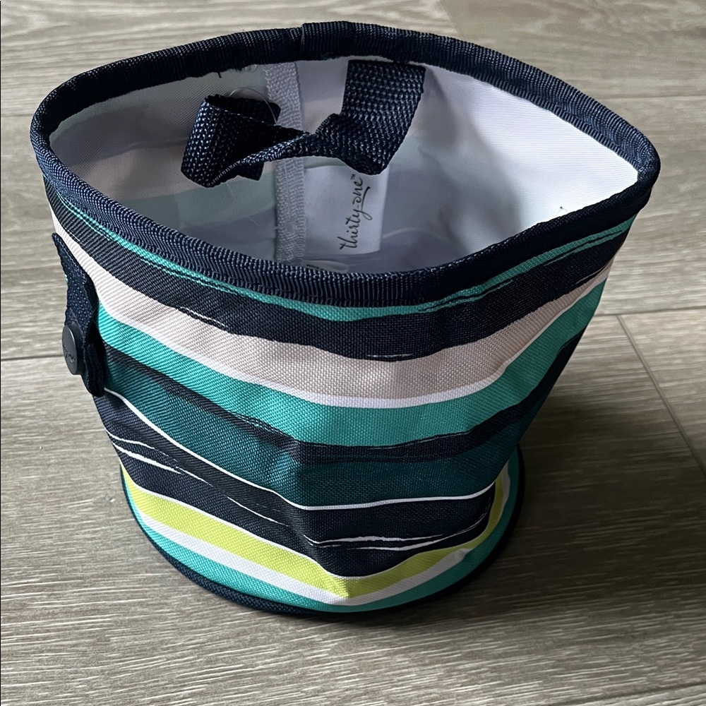 Thirty-One Striped Storage Bin - Blue, Green, White